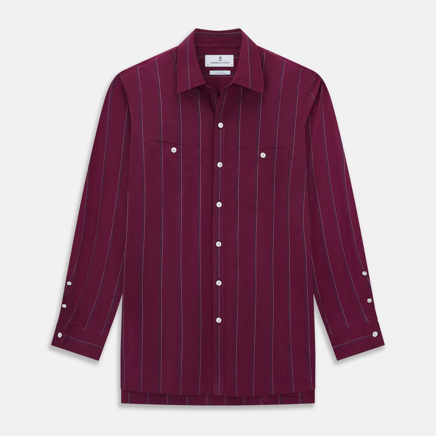 Wine Track Stripe Piccadilly Shirt