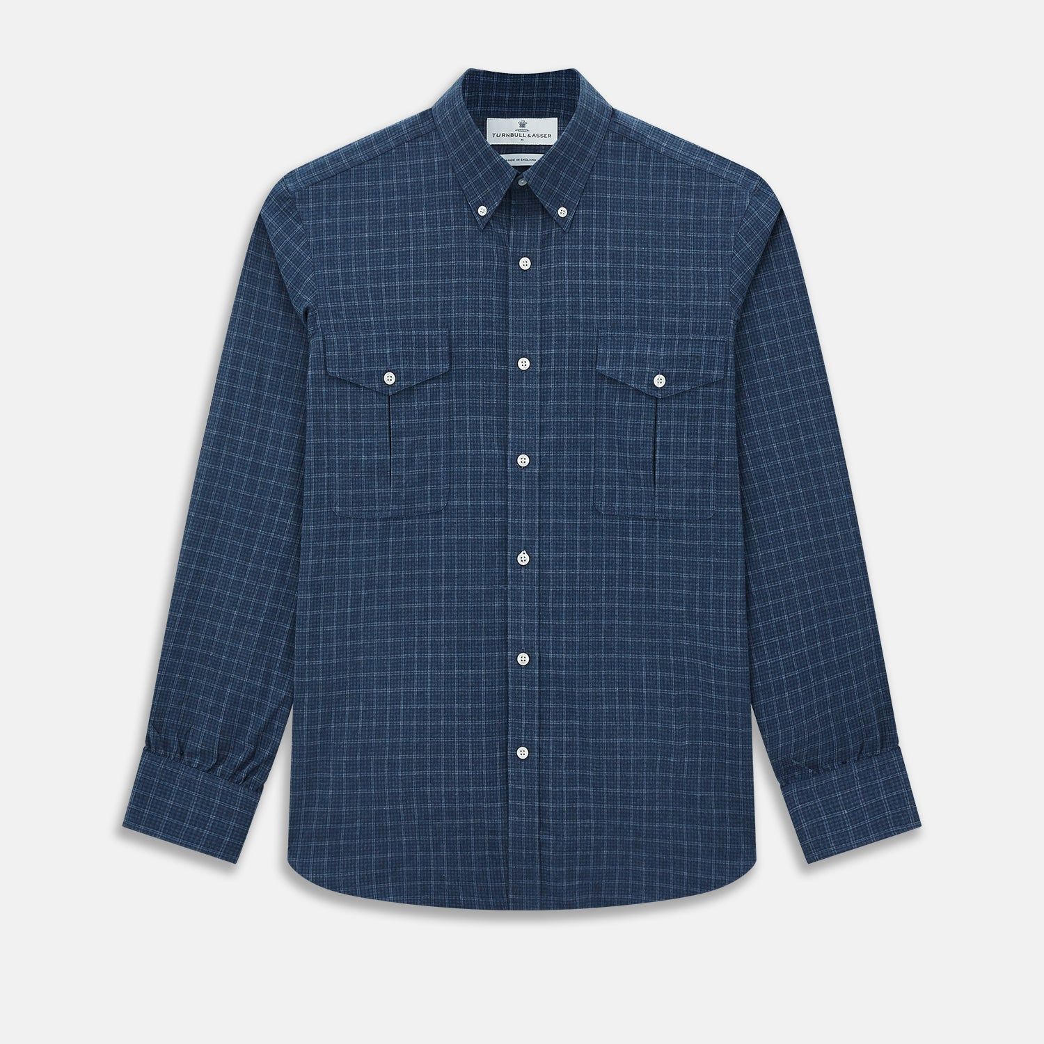 Indigo Tonal Windowpane Richmond Shirt
