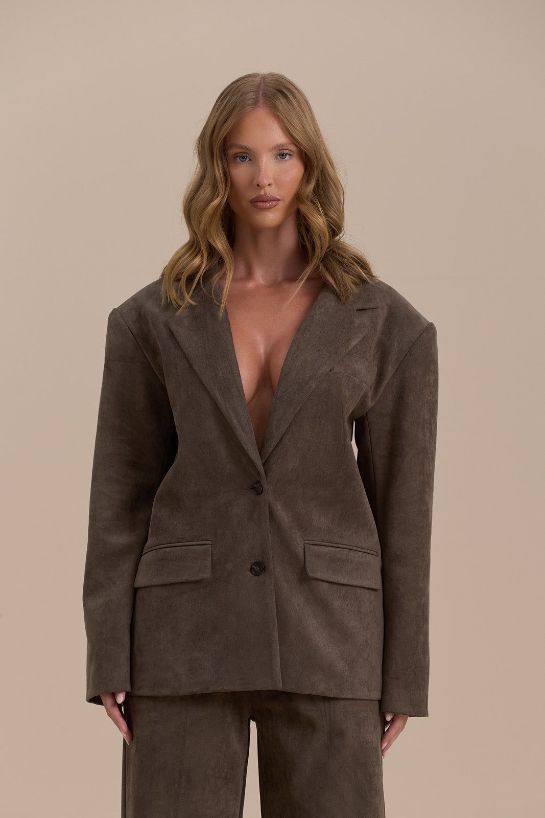 SUEDE BLAZER | DARK TAUPE