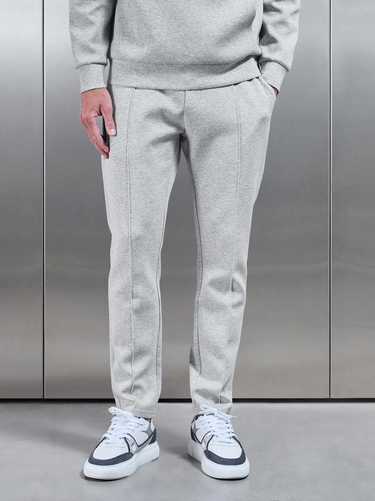 Interlock Jersey Tapered Jogger in Marl Grey