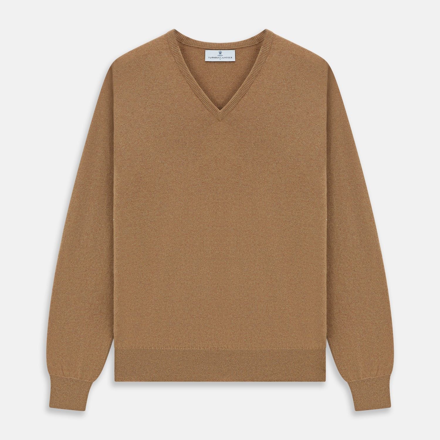 Natural V-Neck Cashmere Jumper