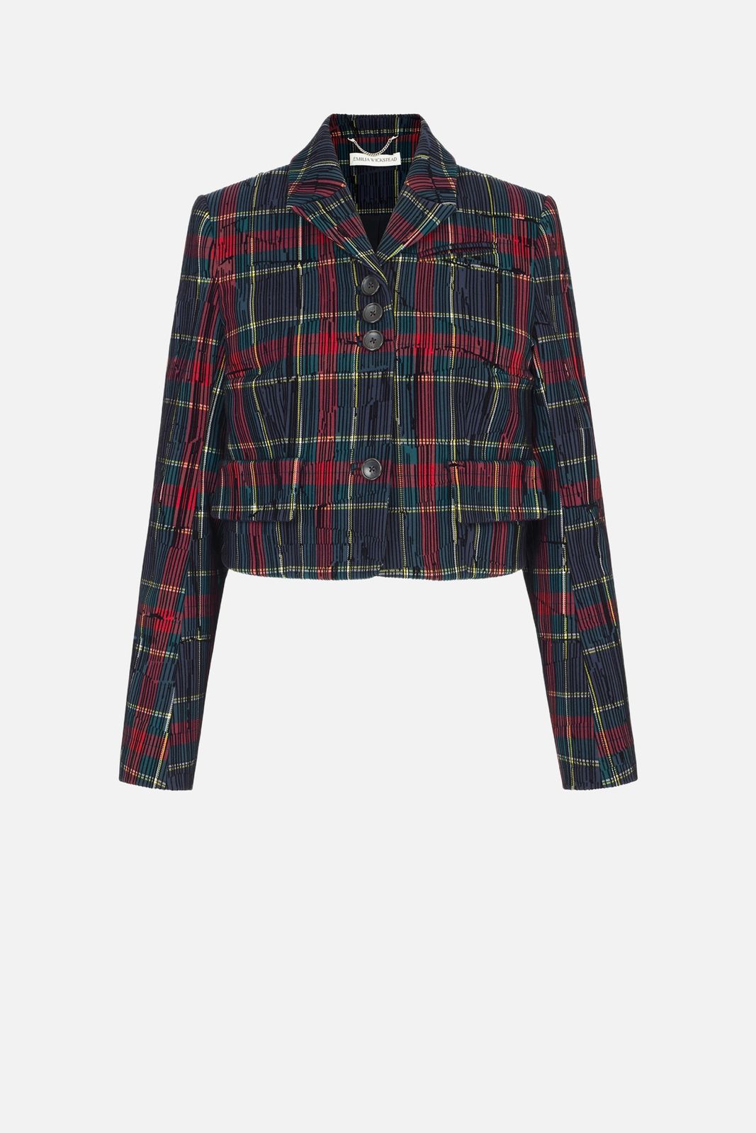 Chapel Jacket in Red & Green Flocked Check