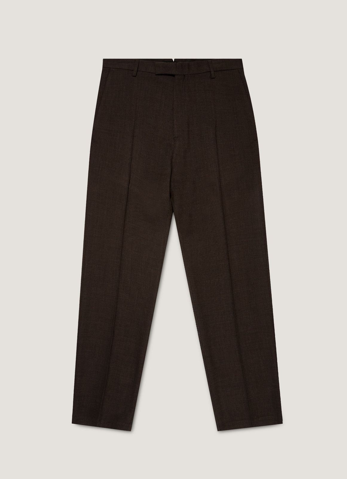 Men's Textured Wool Trouser in Truffle