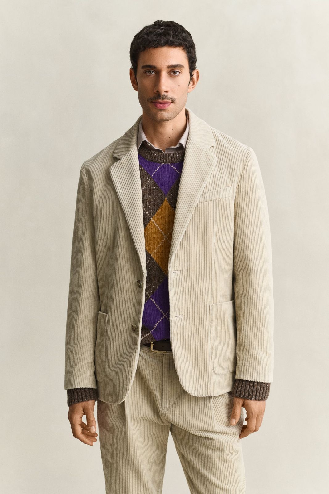 Corduroy Suit Jacket - EVENING BLUE
