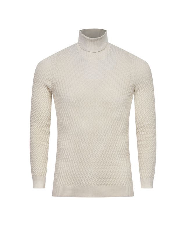 Champagne Textured Turtleneck