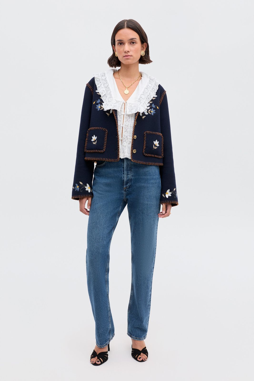Sunday - Petal Embroidery Navy