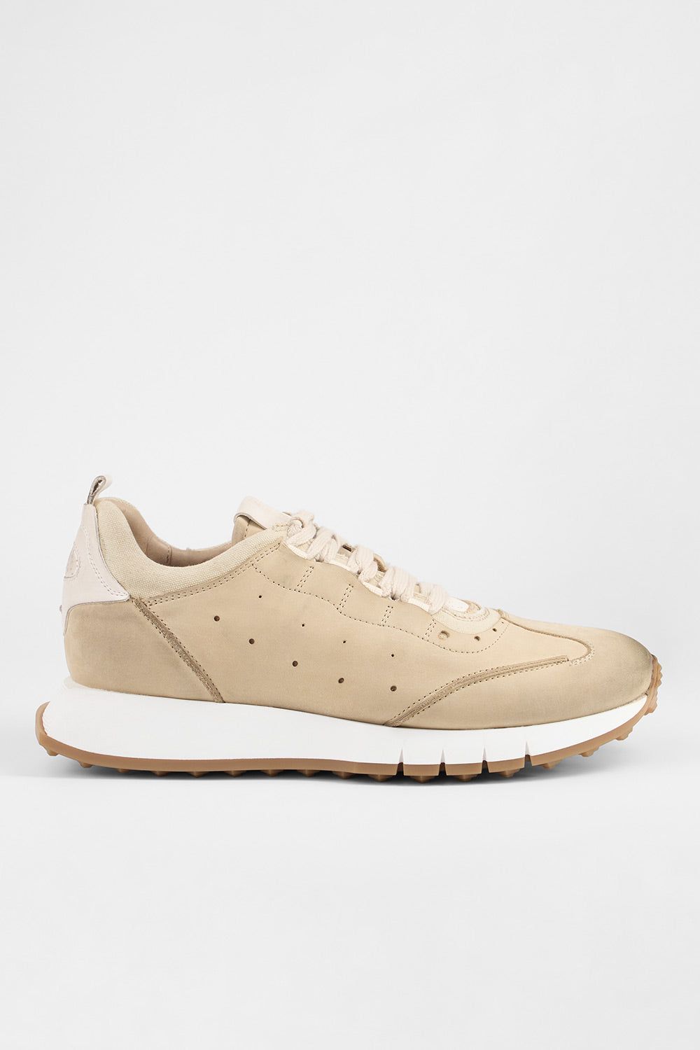 PEARCE desert-brown nubuck wingtip runners.