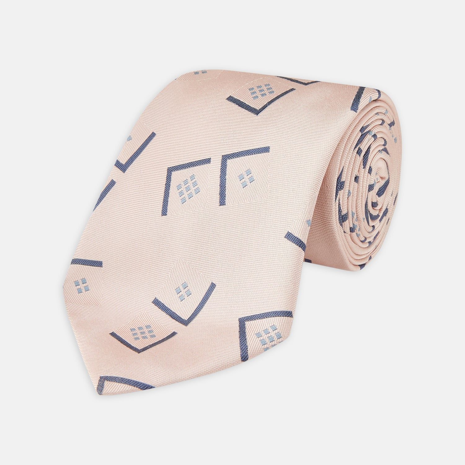Pink Graphic Deco Silk Tie