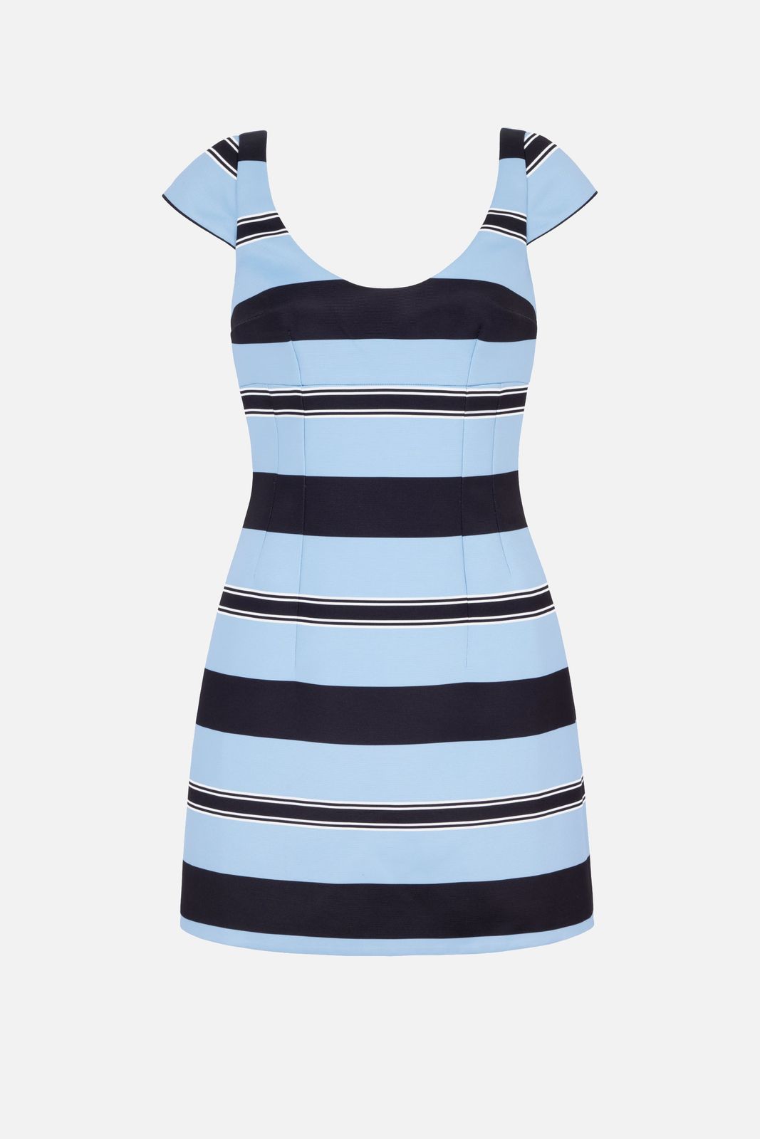 Eloise Dress in Blue & Black Taffeta Faille