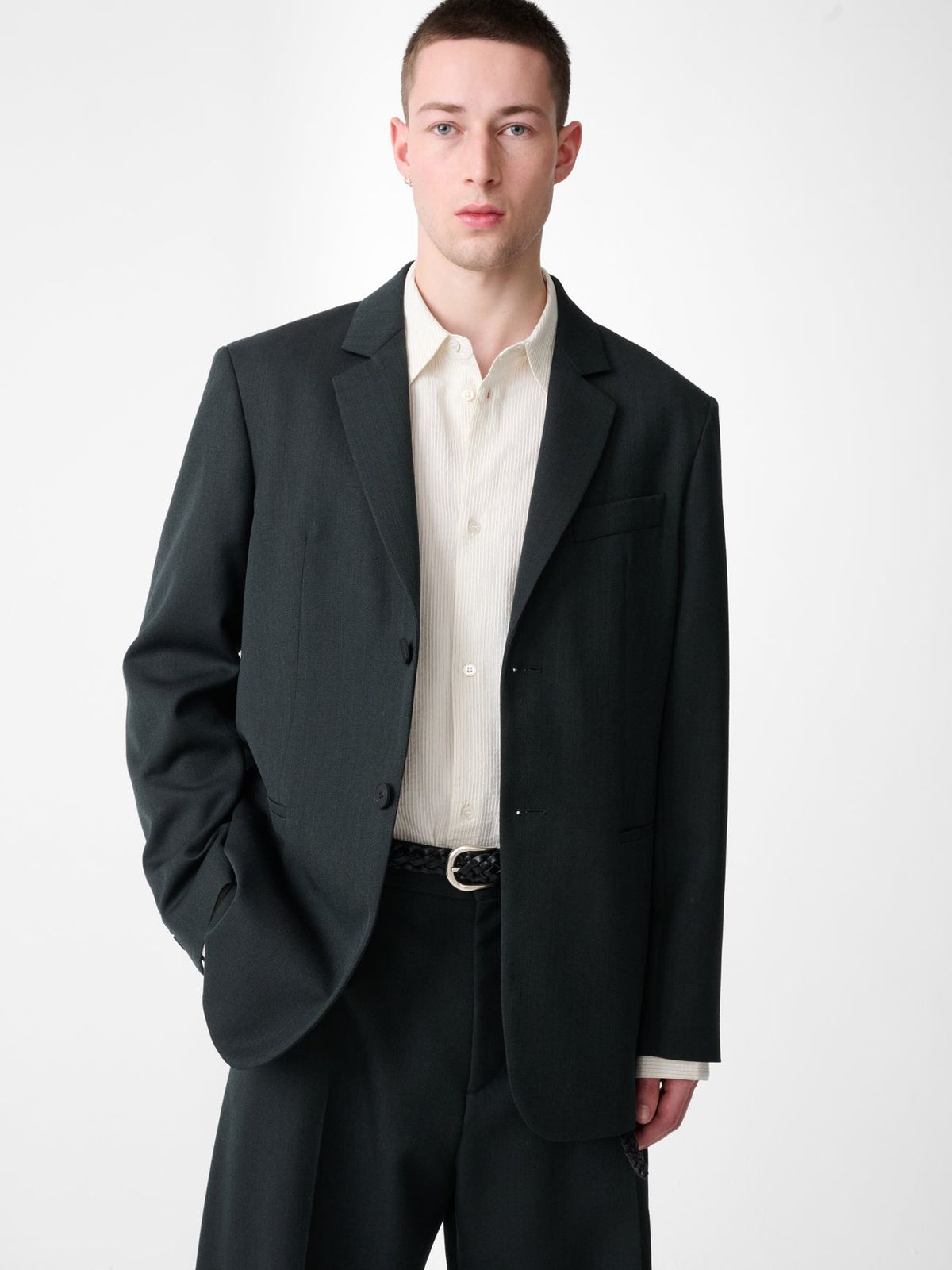 Roversi Wool Jacket in Mineral Green