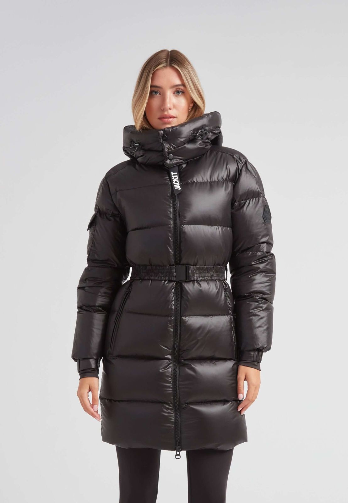 EZ Belted Down Puffer Coat Lux Black