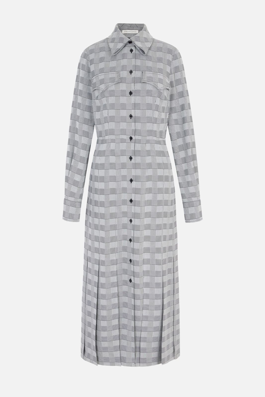 Caliste Dress in Black & White Prince of Wales Check