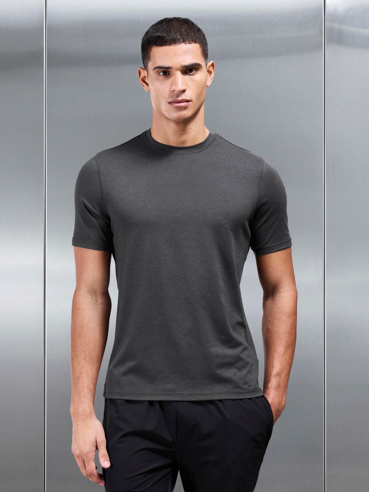 Soft Jersey Motion T-Shirt in Charcoal