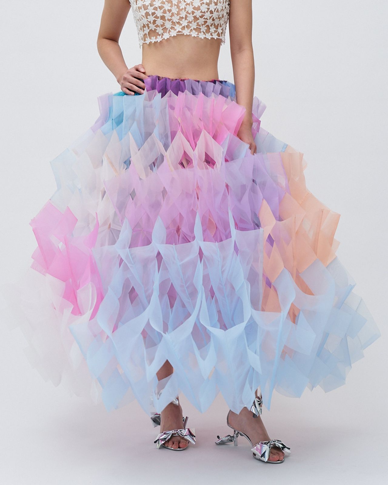 AIR-PLEAT PASTEL MAXI SKIRT