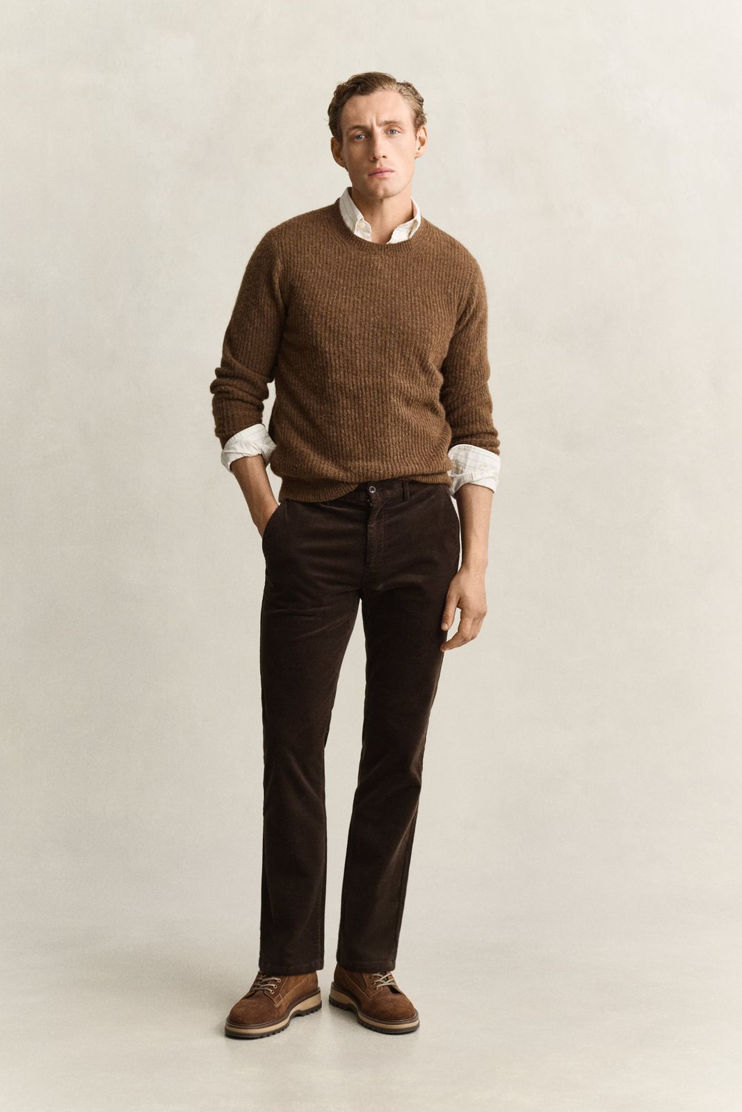 Regular Corduroy Chinos - EVENING BLUE