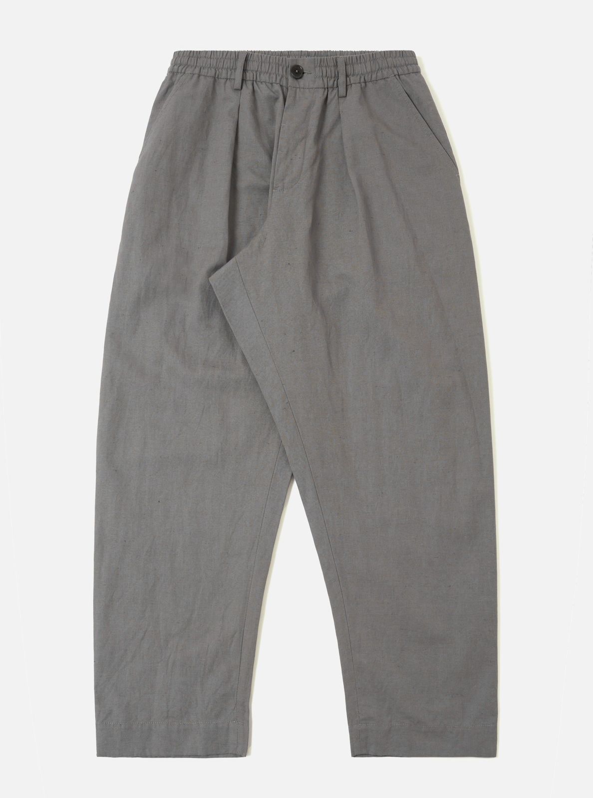 Mid Grey Linen Slub Weave Oxford Pant