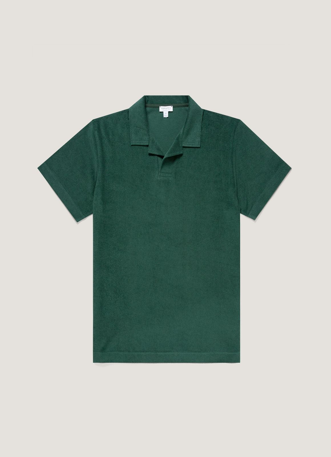 Men's Towelling Polo Shirt in Forest