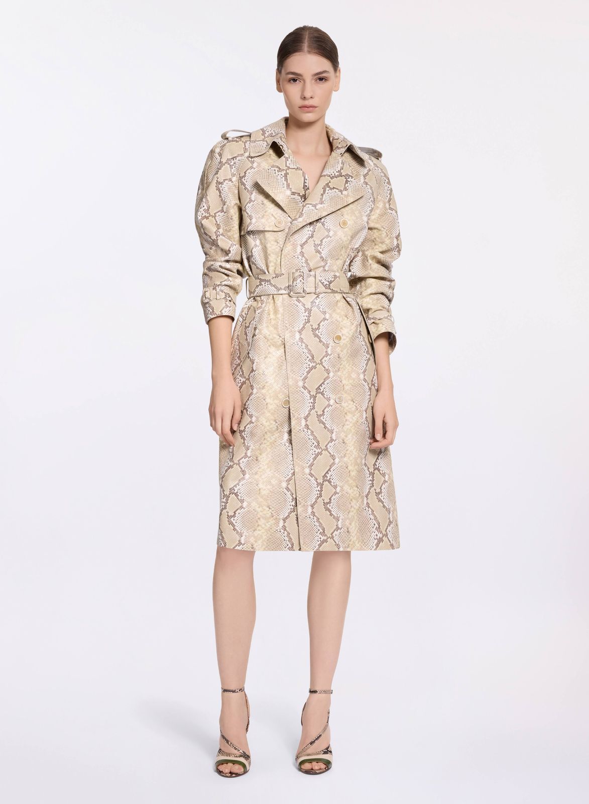 Python Leather Coat
