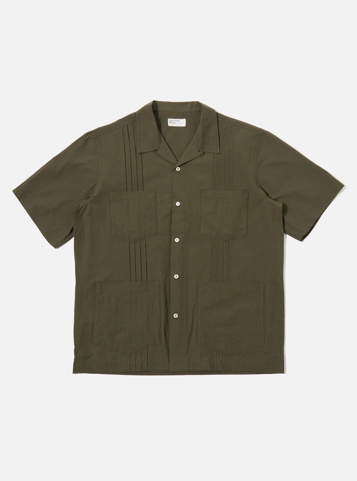 Olive Tech Cotton S/S Dwight Overshirt