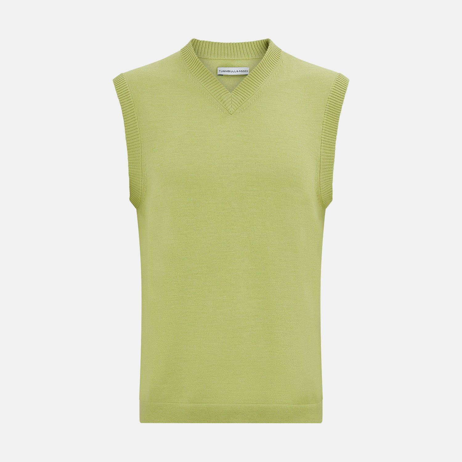 Melon Green Fine Merino V-Neck Vest