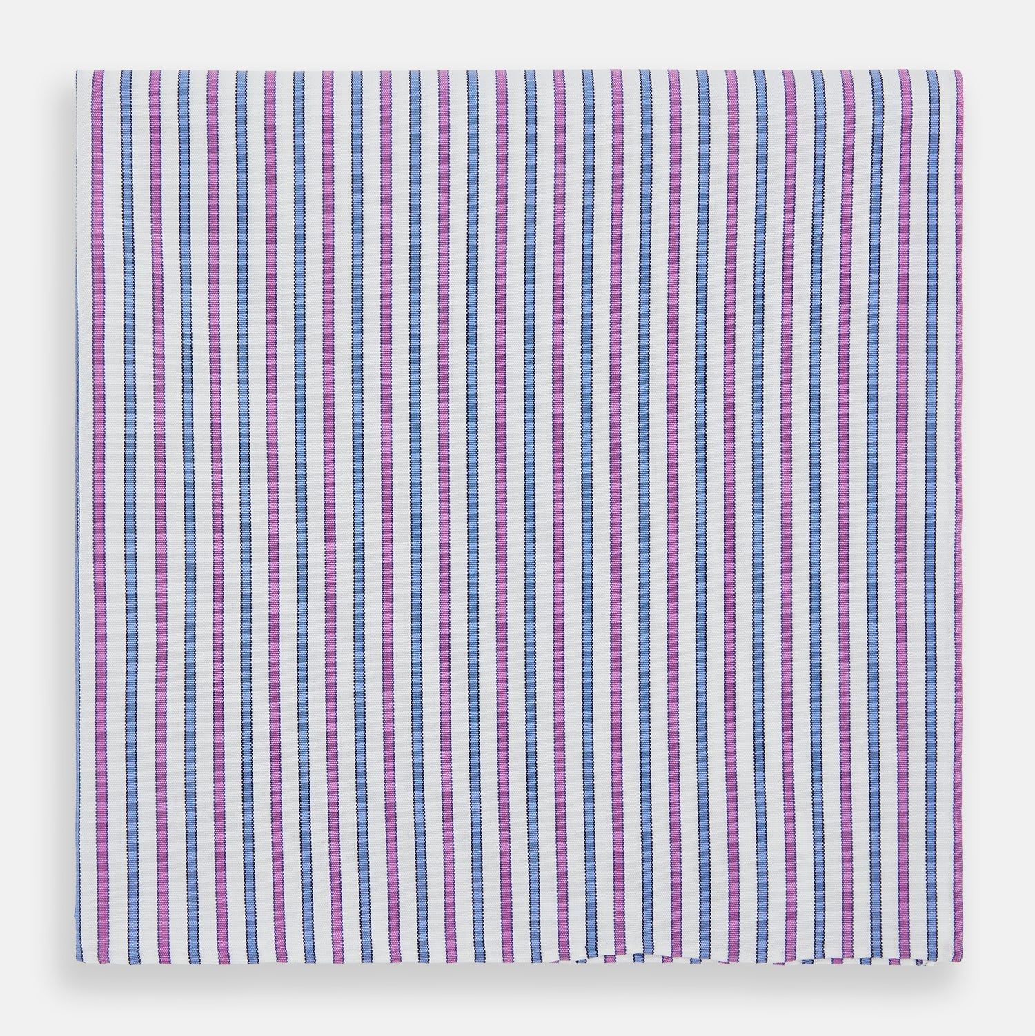 Hand Rolled Purple and Blue Track Stripe Handkerchief