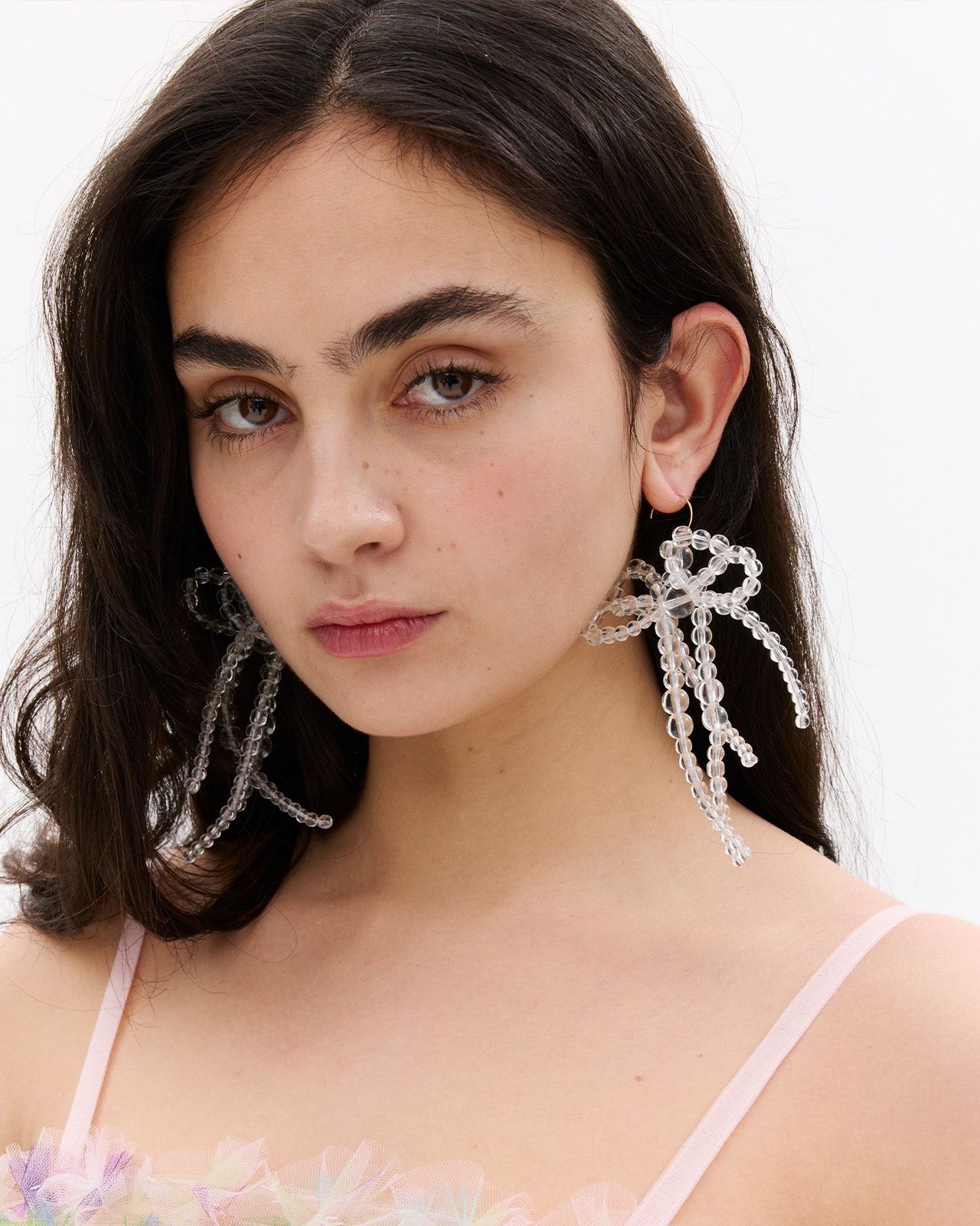 BUBBLE BEADED BOW EARRING