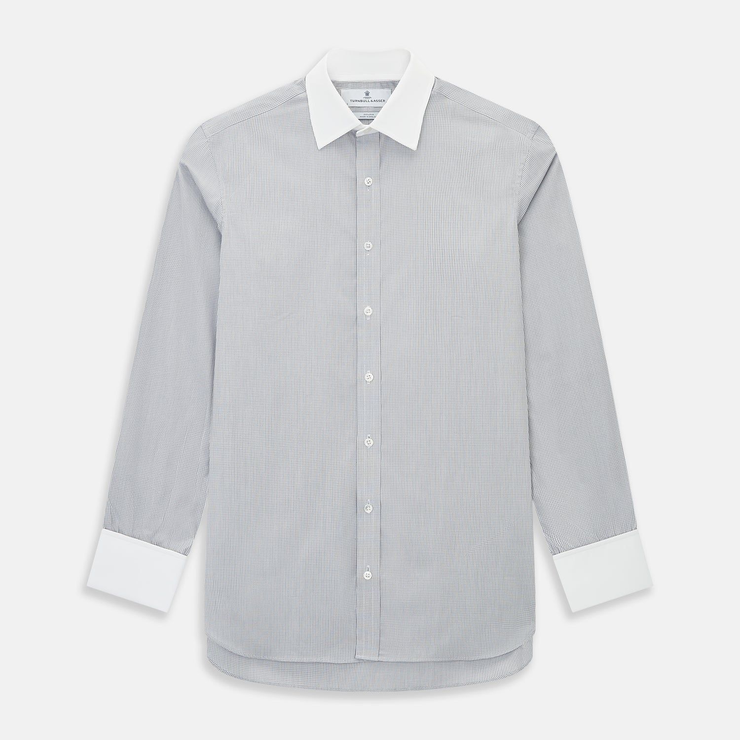 Contrast Chequered White on Navy Regular Fit Shirt in Cotton