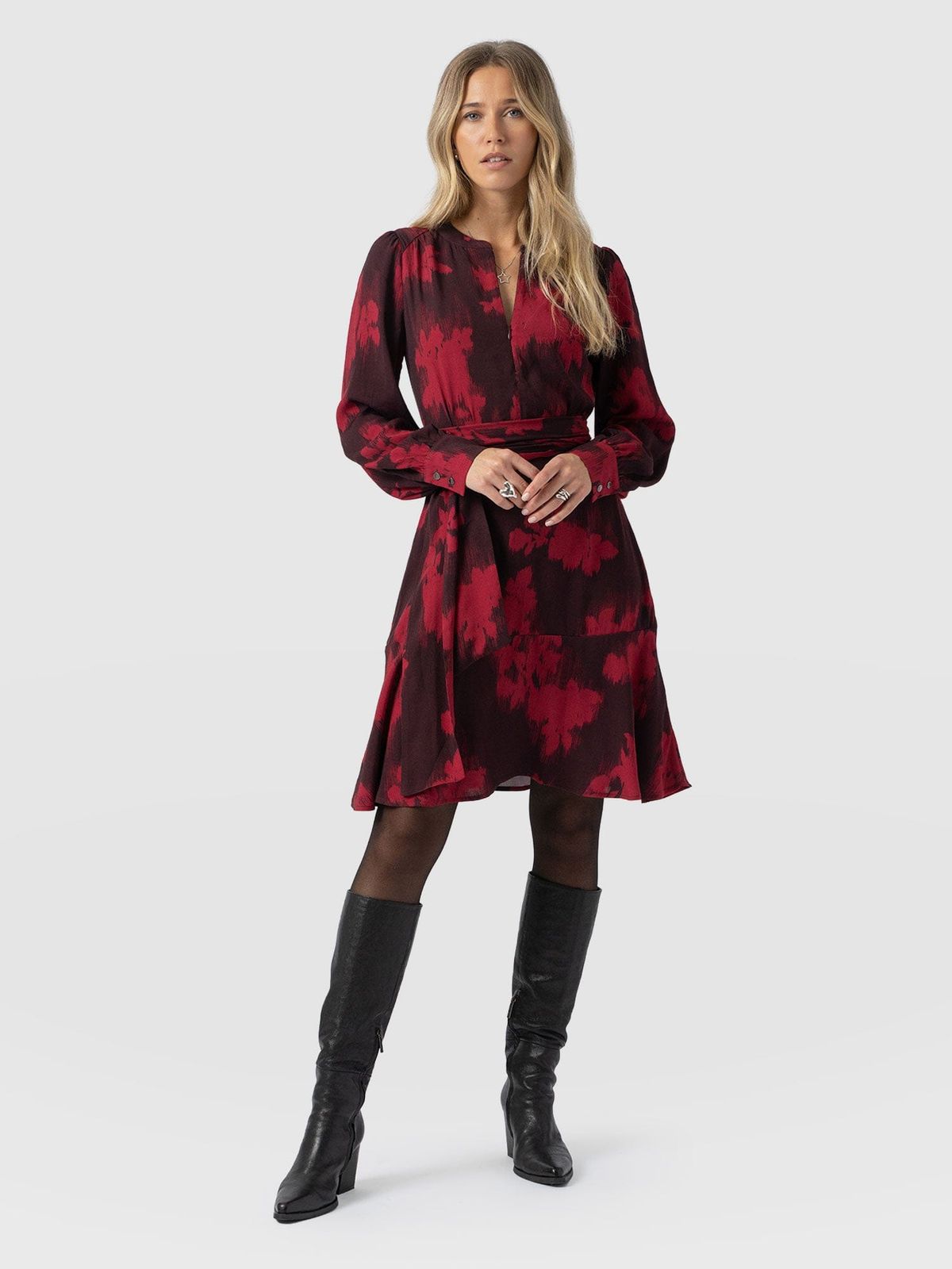 Mini Adaline Zip Up Dress - Pink Fade Floral