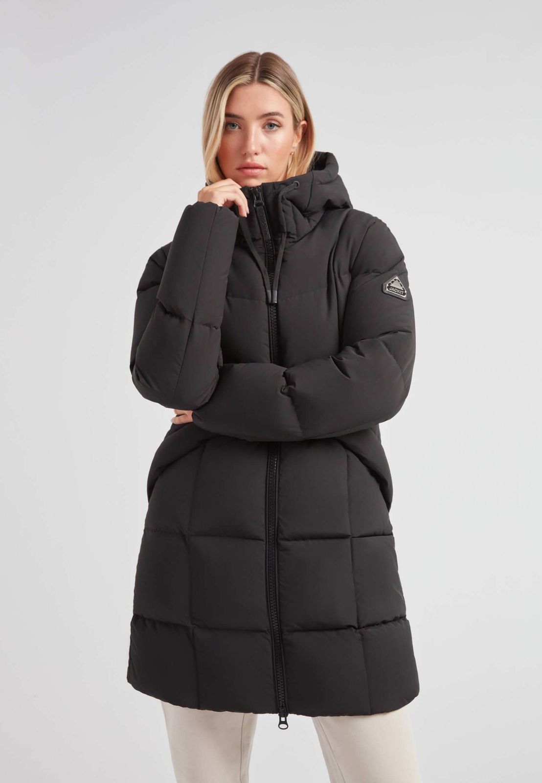 Black Star Puffer Down Coat Black