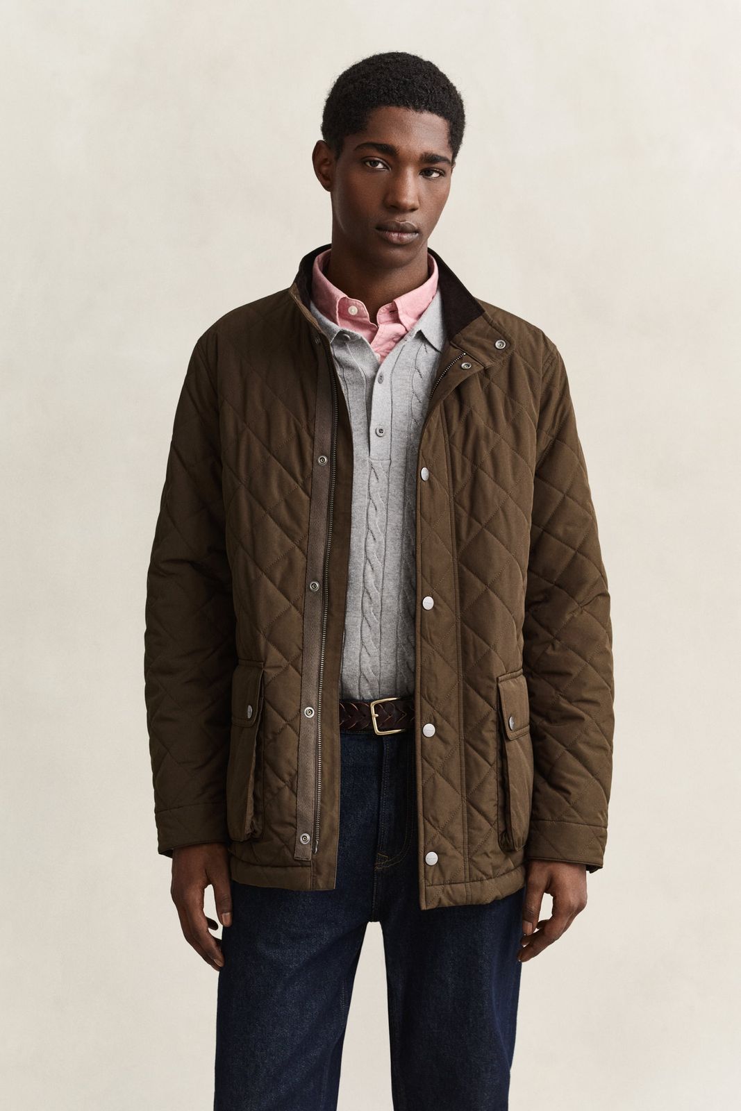 Quilted Mid Jacket - BLACK