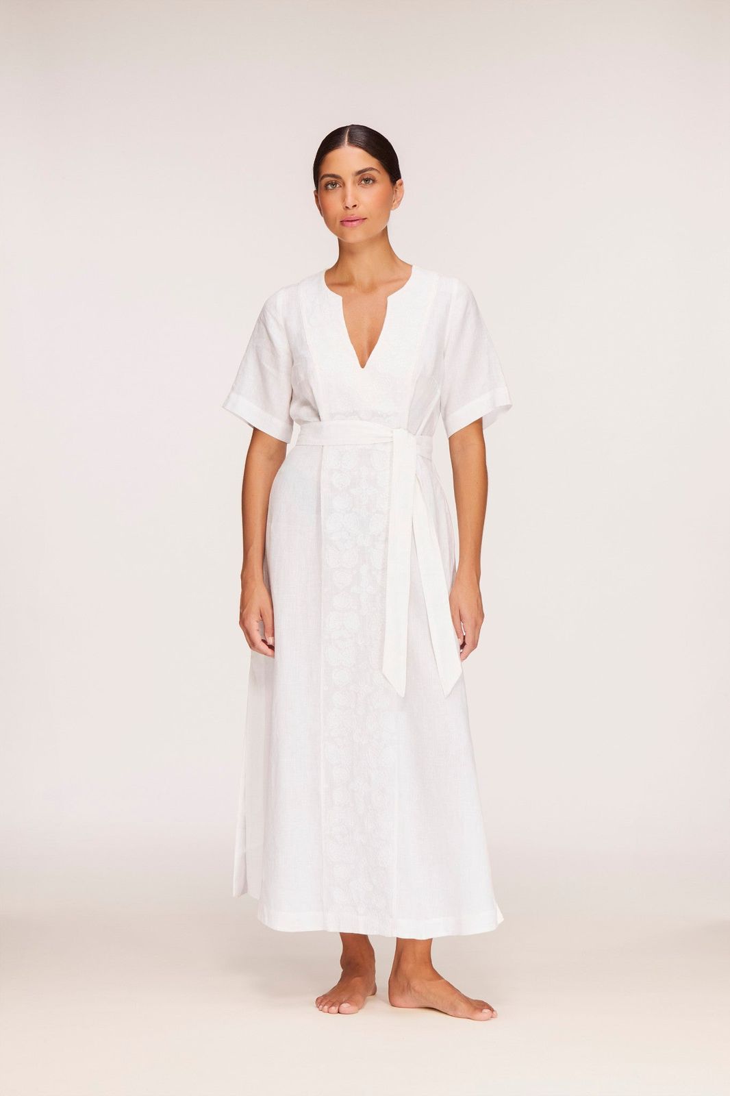 White Bay Embroidered Maxi Beach Kaftan
