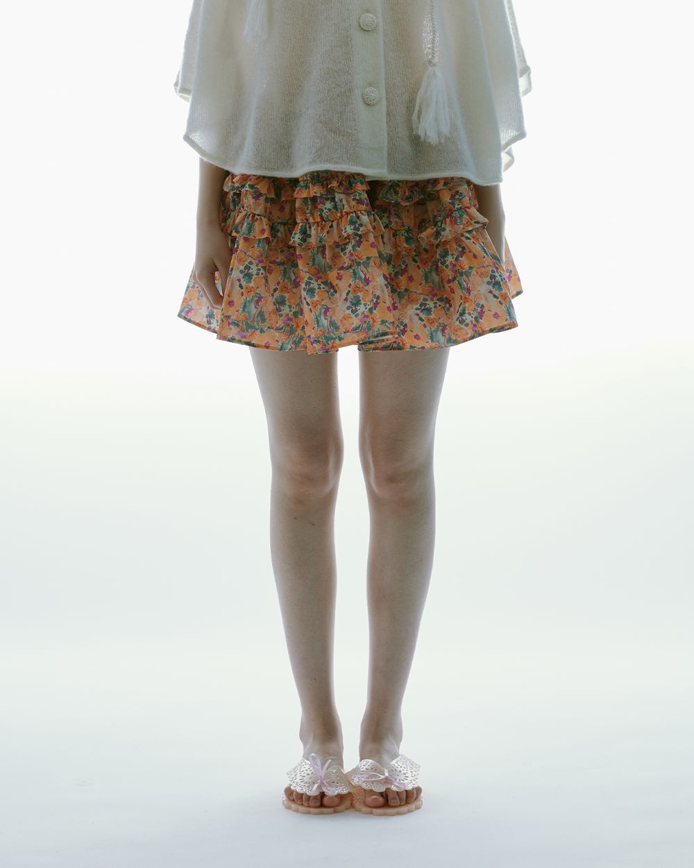 MINI PRINTED LAYERED FRILL SKIRT