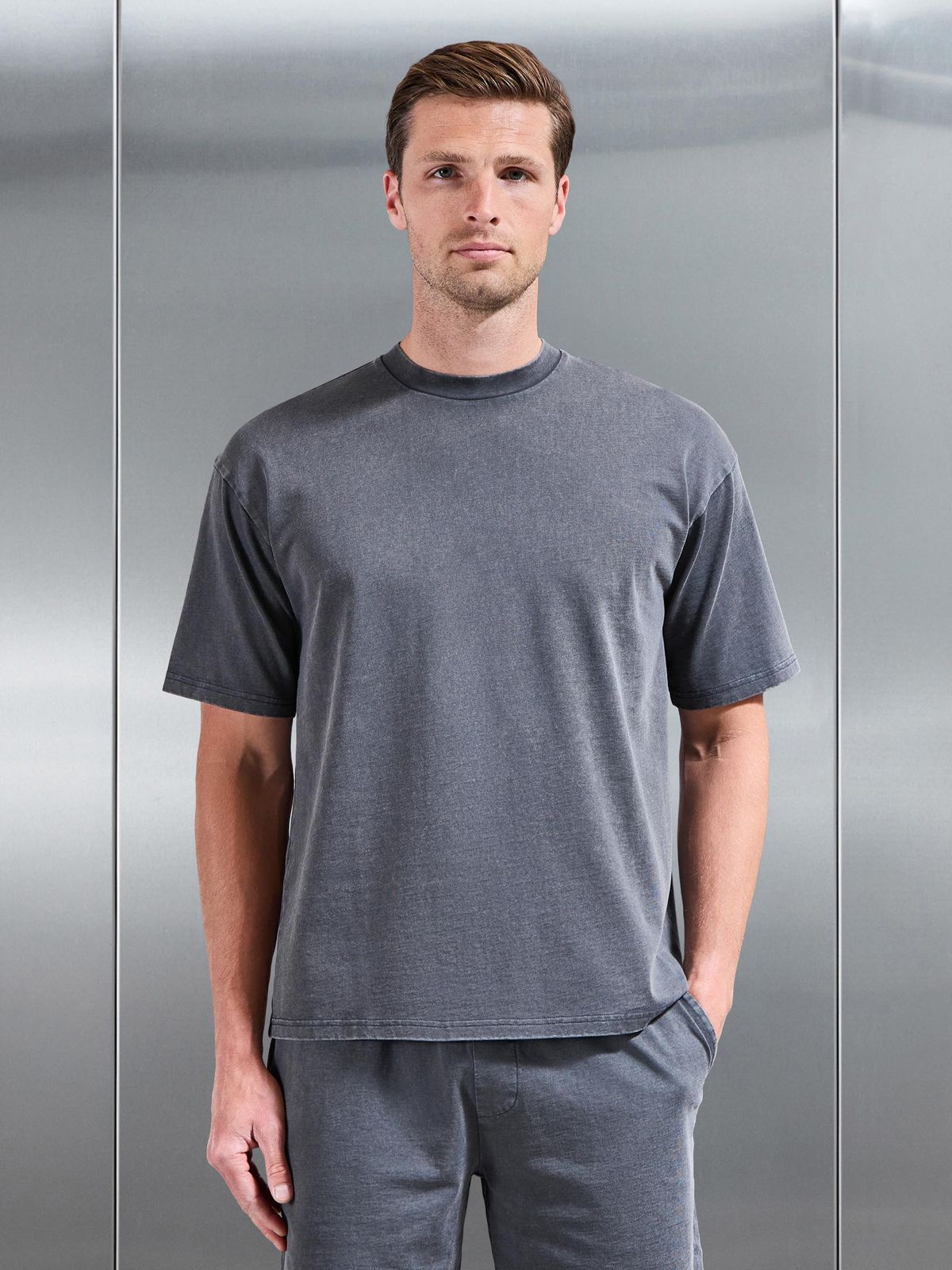 Garment Dye Relaxed T-Shirt in Grey