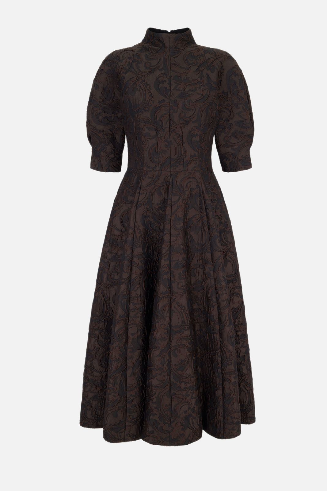 Quinley Dress in Chocolate & Black Woven Cloque