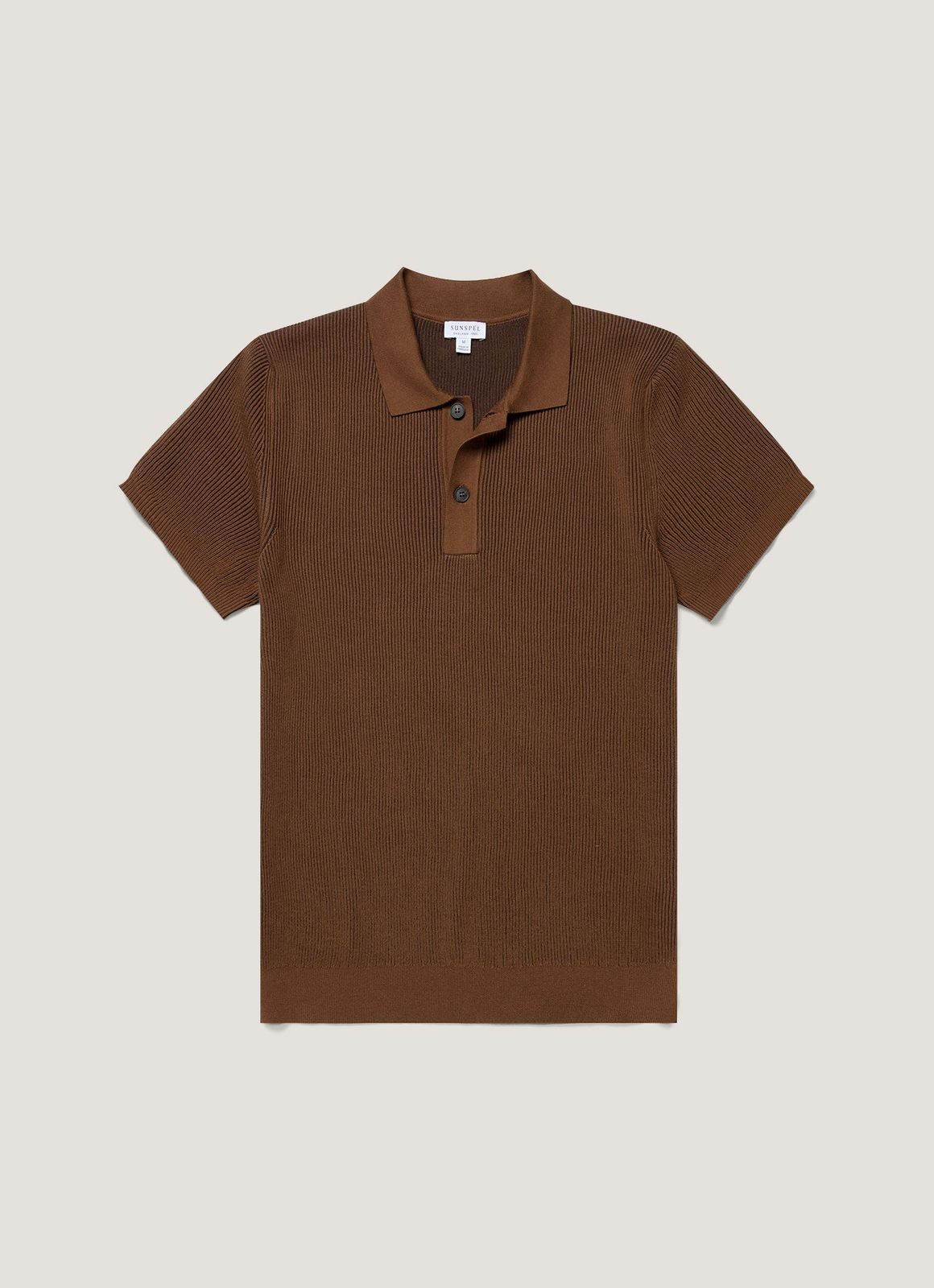Men's Contrast Rib Polo Shirt in Bronze