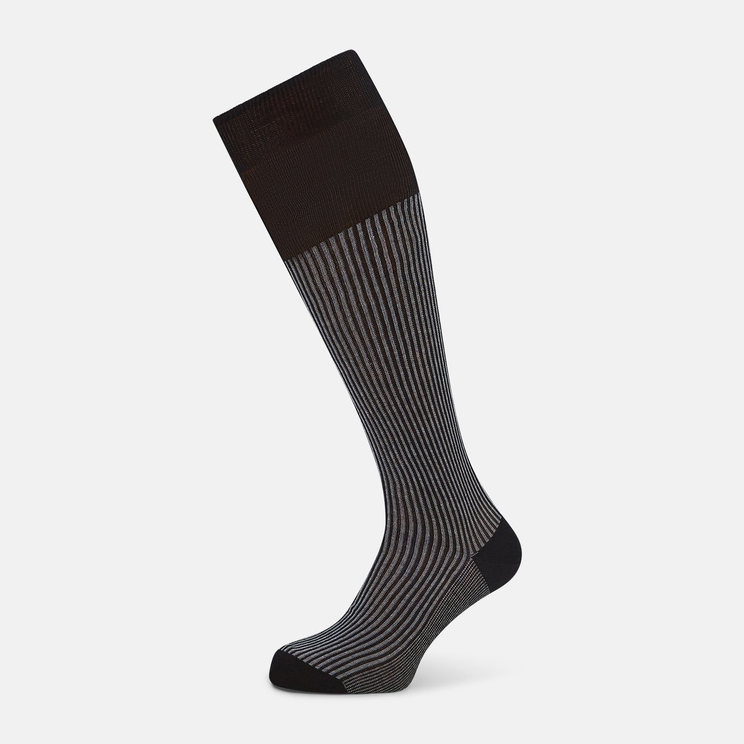 Charcoal Striped Long Socks