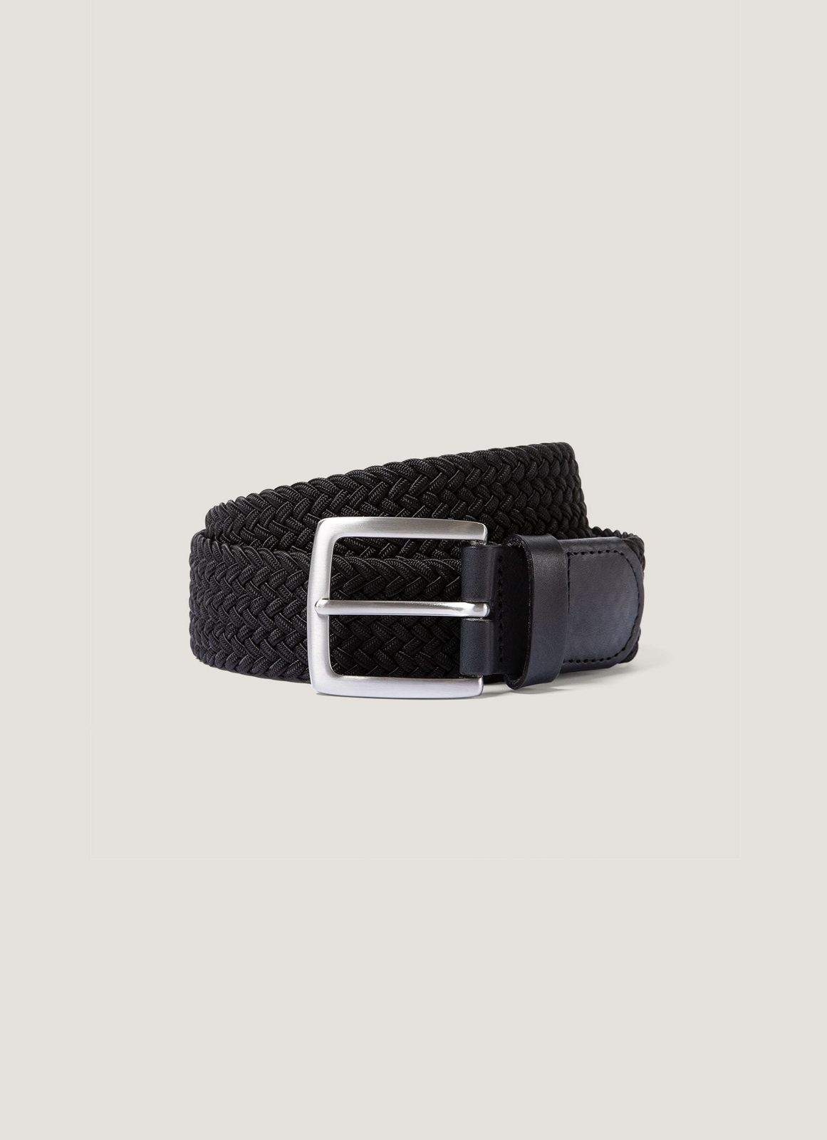 Men's Elasticated Braided Belt in Black