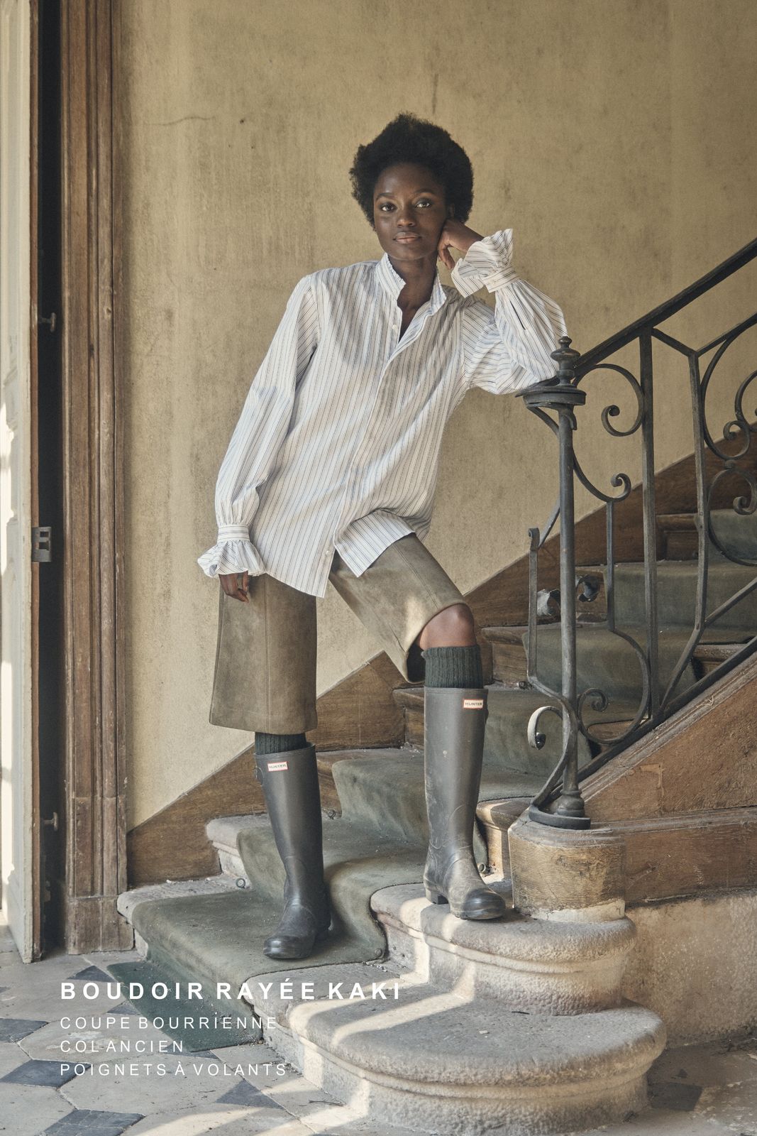 Chemise BOUDOIR Rayée Kaki