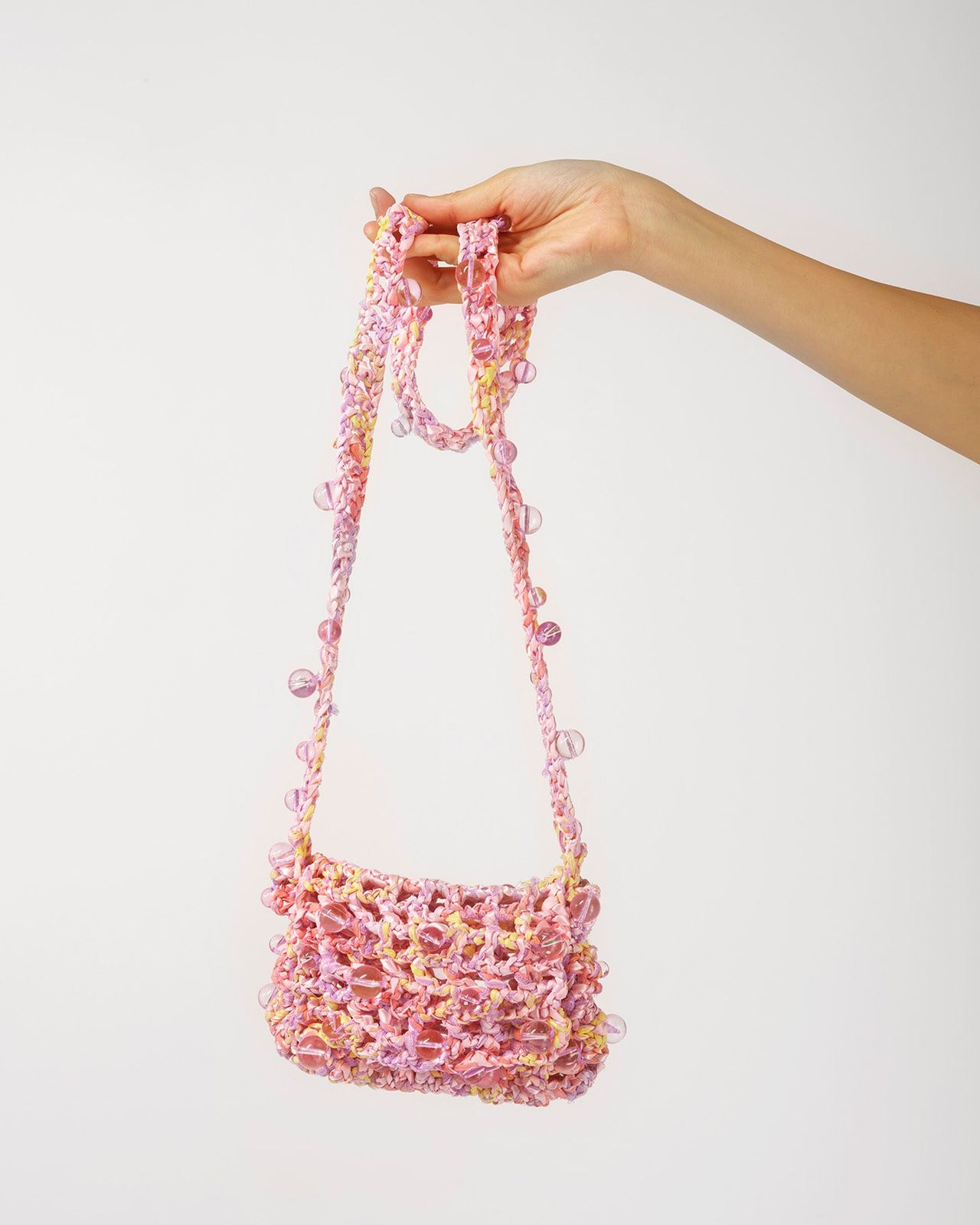 CROCHET BEADED CROSSBODY BAG