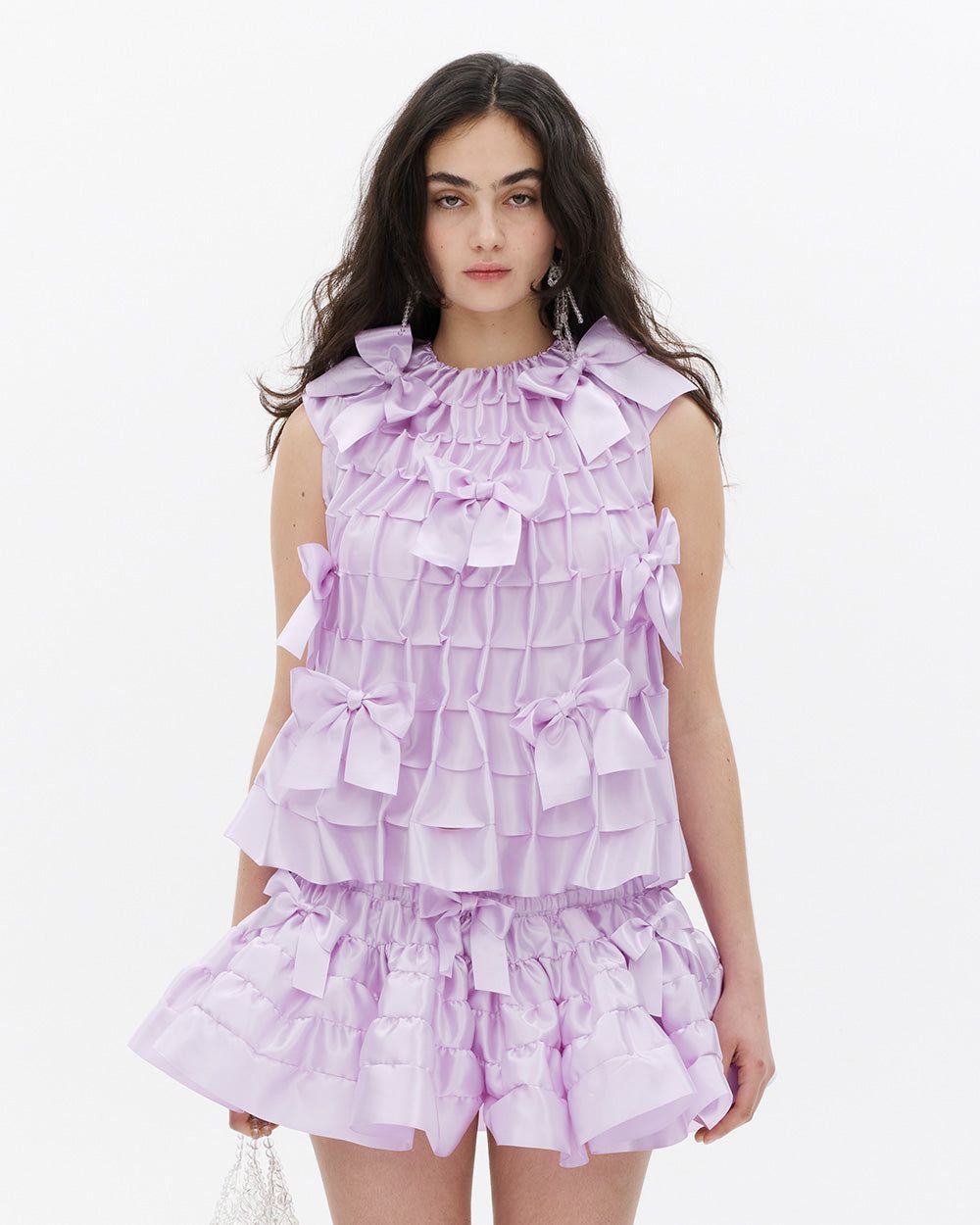 GATHERED RIBBON BOW TOP