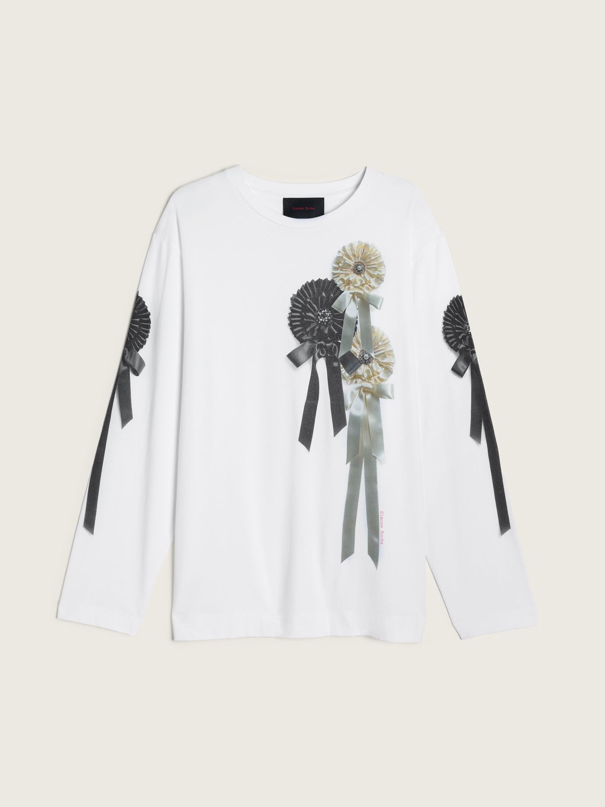 Ribbon Rosette Print Long Sleeve T-Shirt