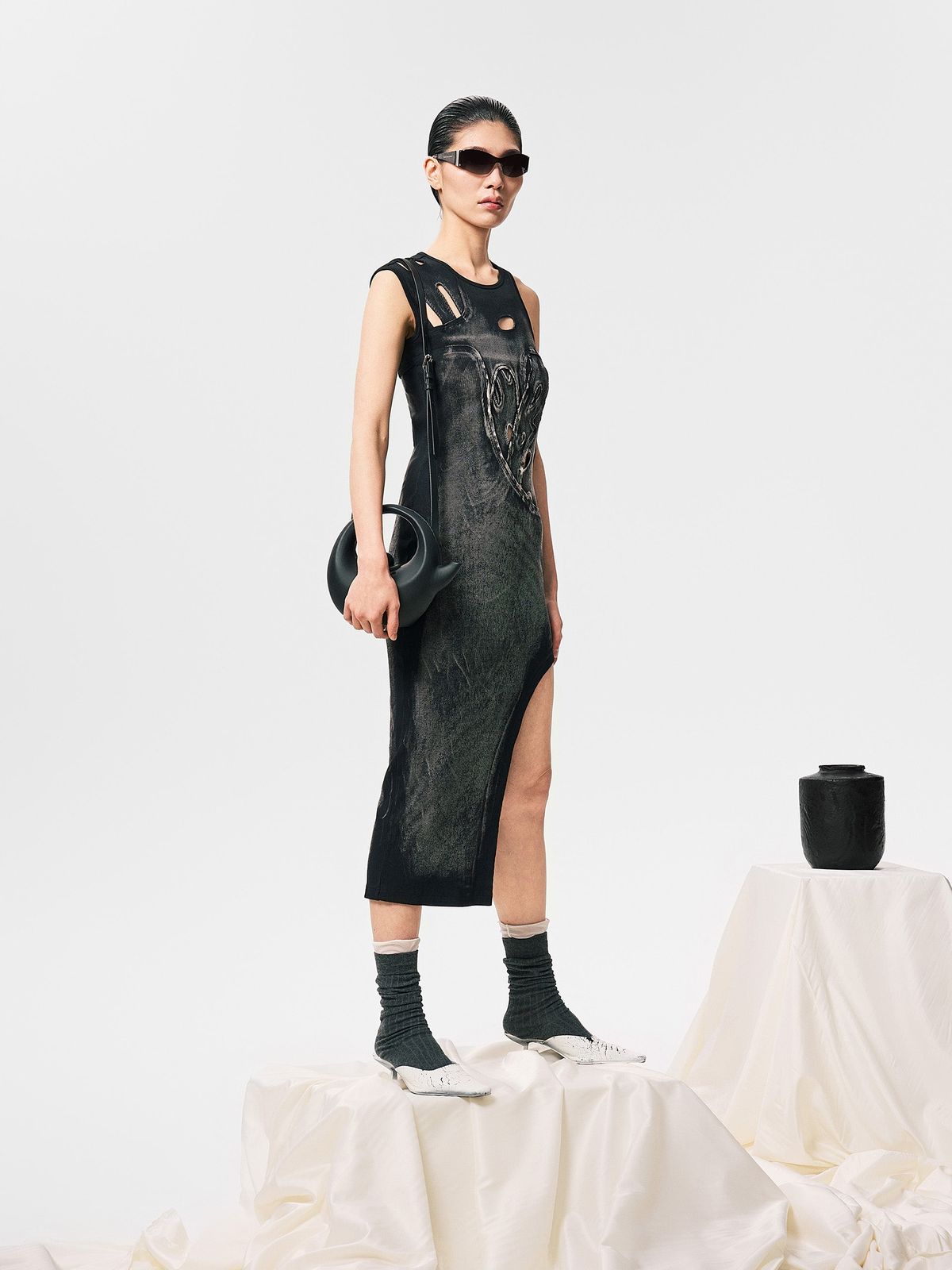 DECONSTRUCTED JERSEY DRESS