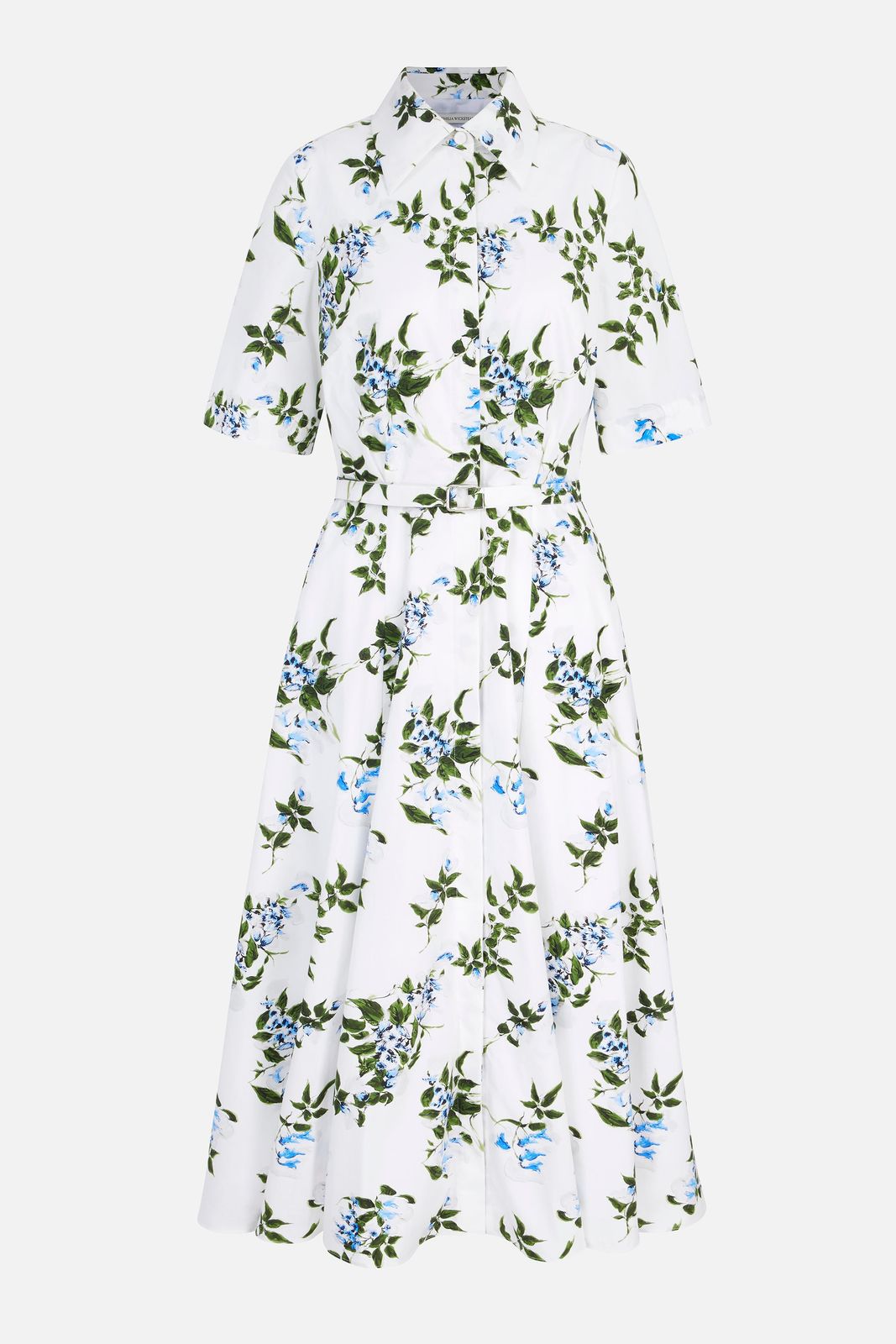 Rubie Dress In Lilac Lillies & Cherry Print on White Organic Cotton