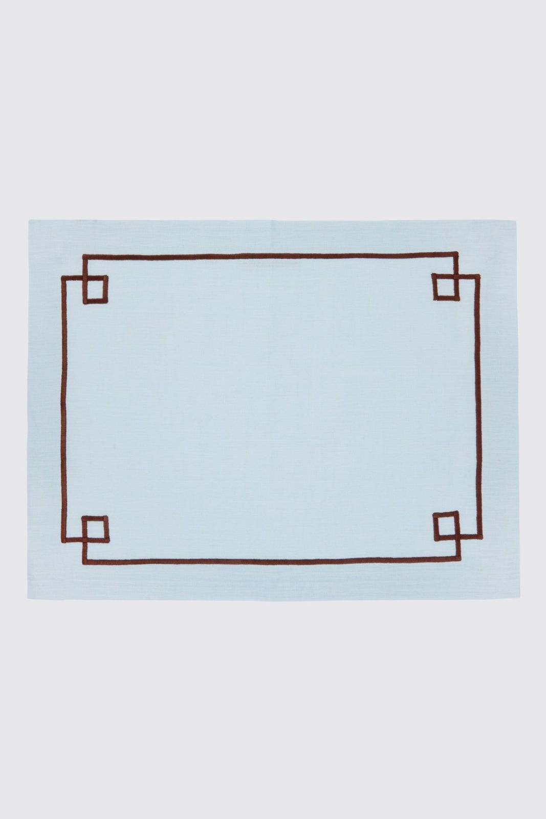 Set of 4 Inverted Aztec Placemats in Plume & Brown Linen