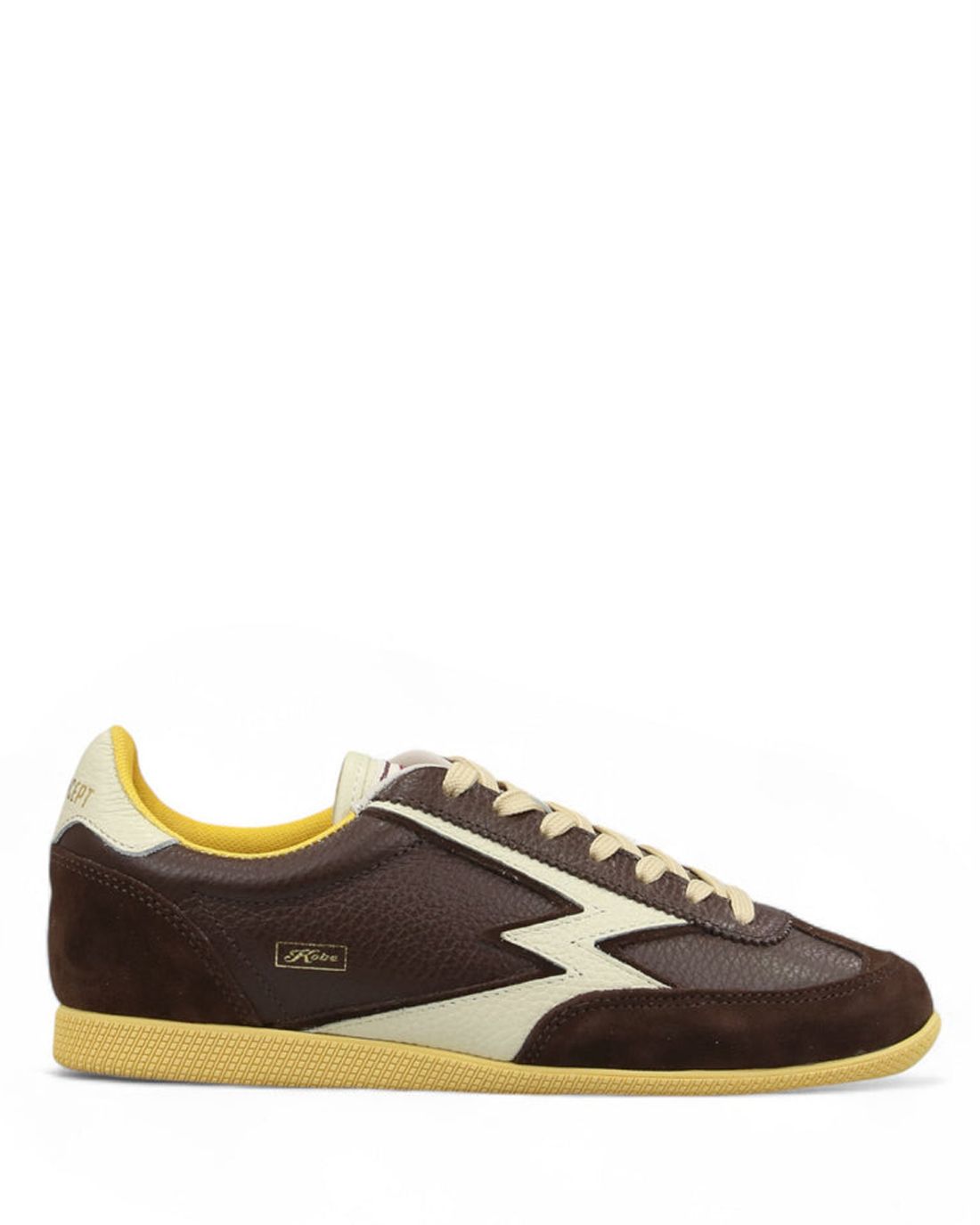 W Kobe Dark Brown Leather Off White Details KO003