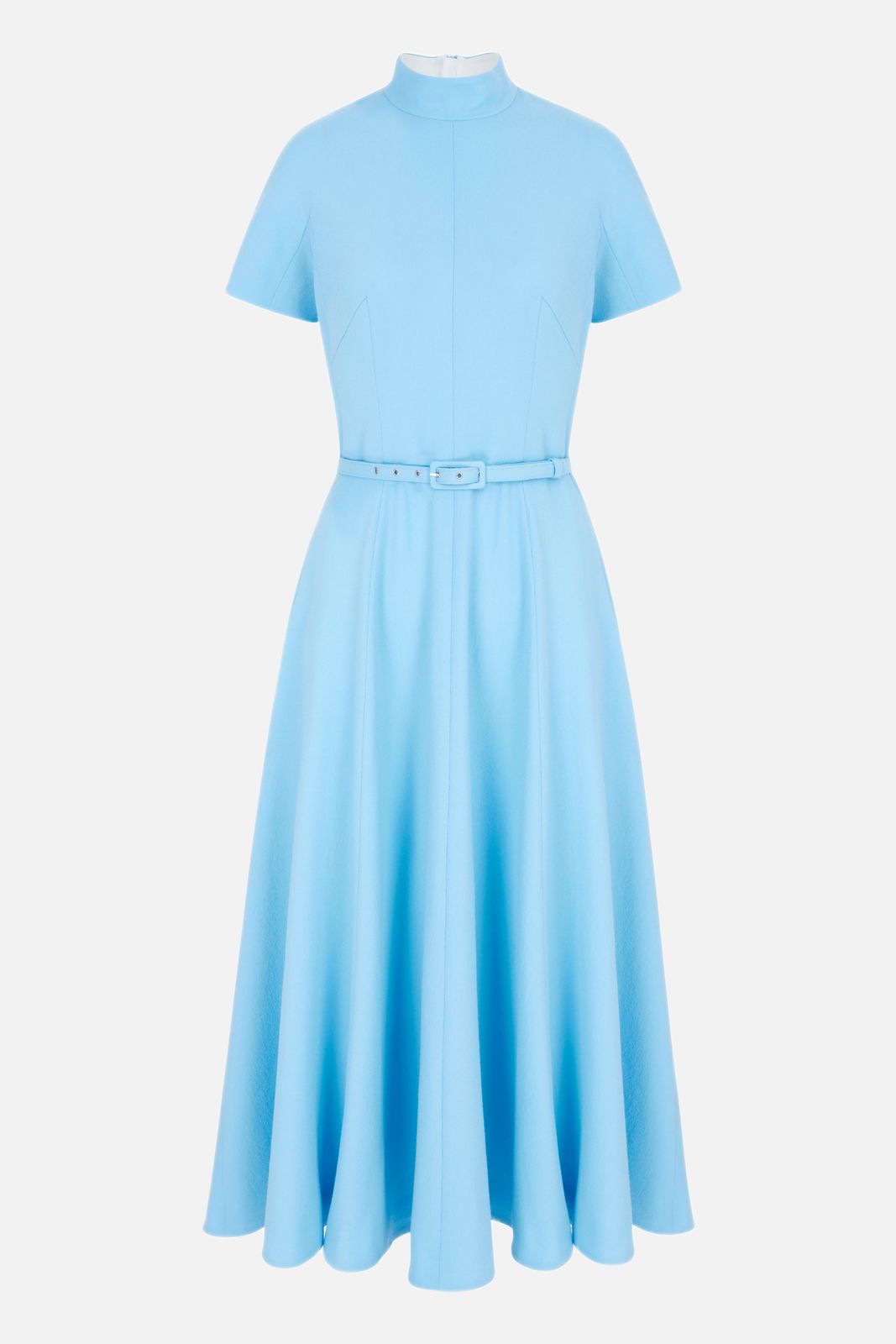 Camilla Dress in Pale Blue Single Wool Crepe