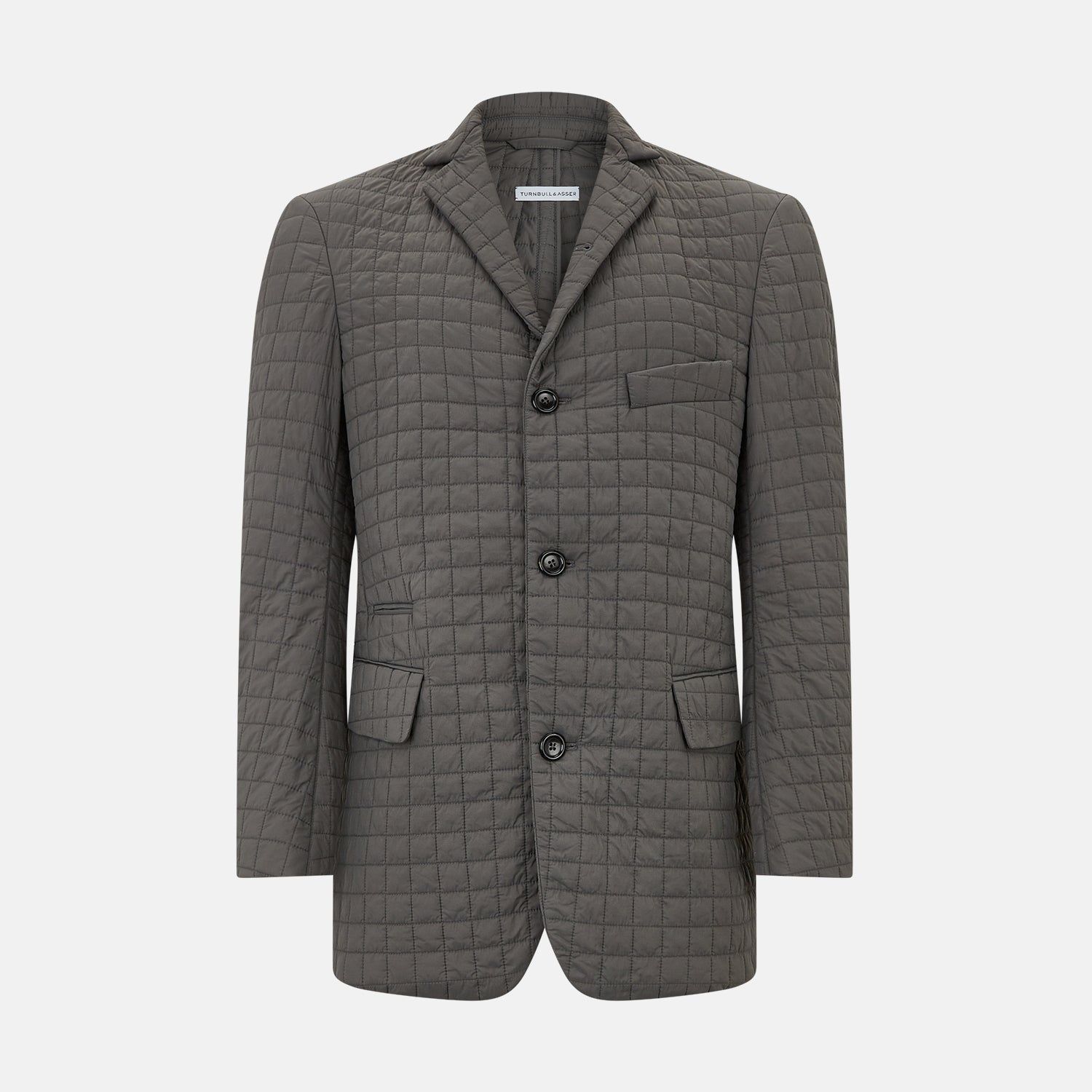 Fulham Shadow Grey Single-Breasted Quilted Blazer