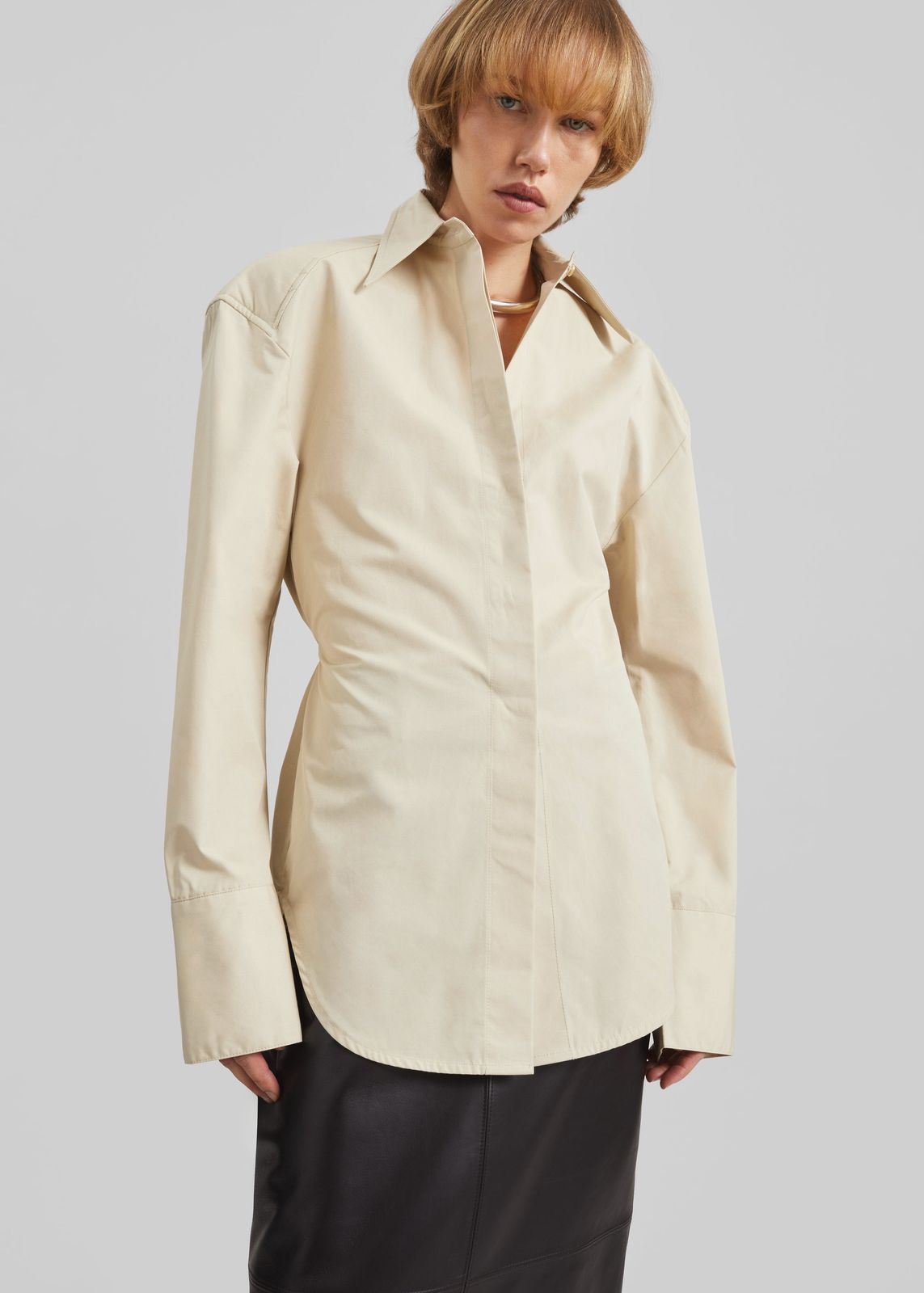 Bec Padded Shirt - Beige