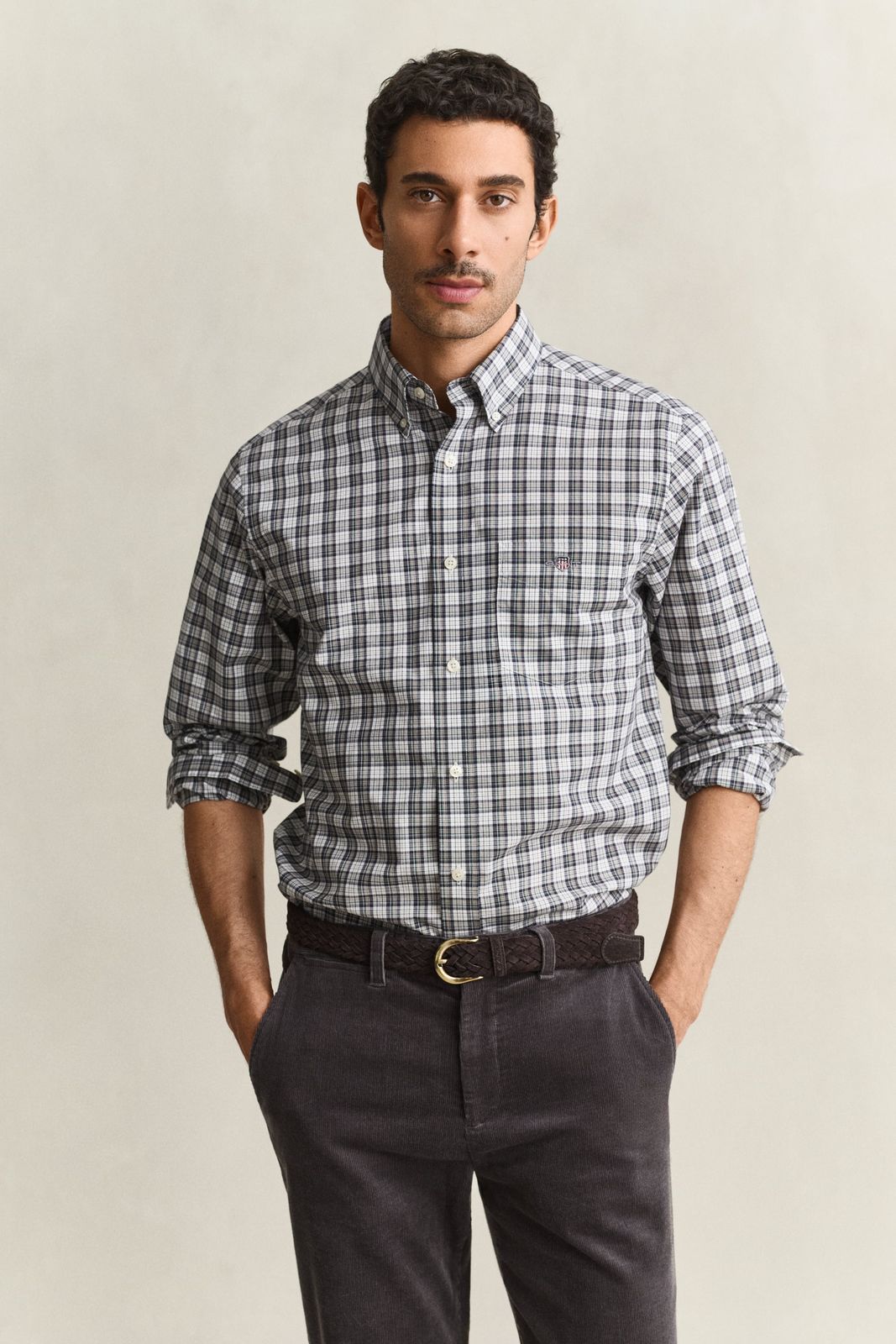 Checked Poplin Shirt - DARK EMERALD