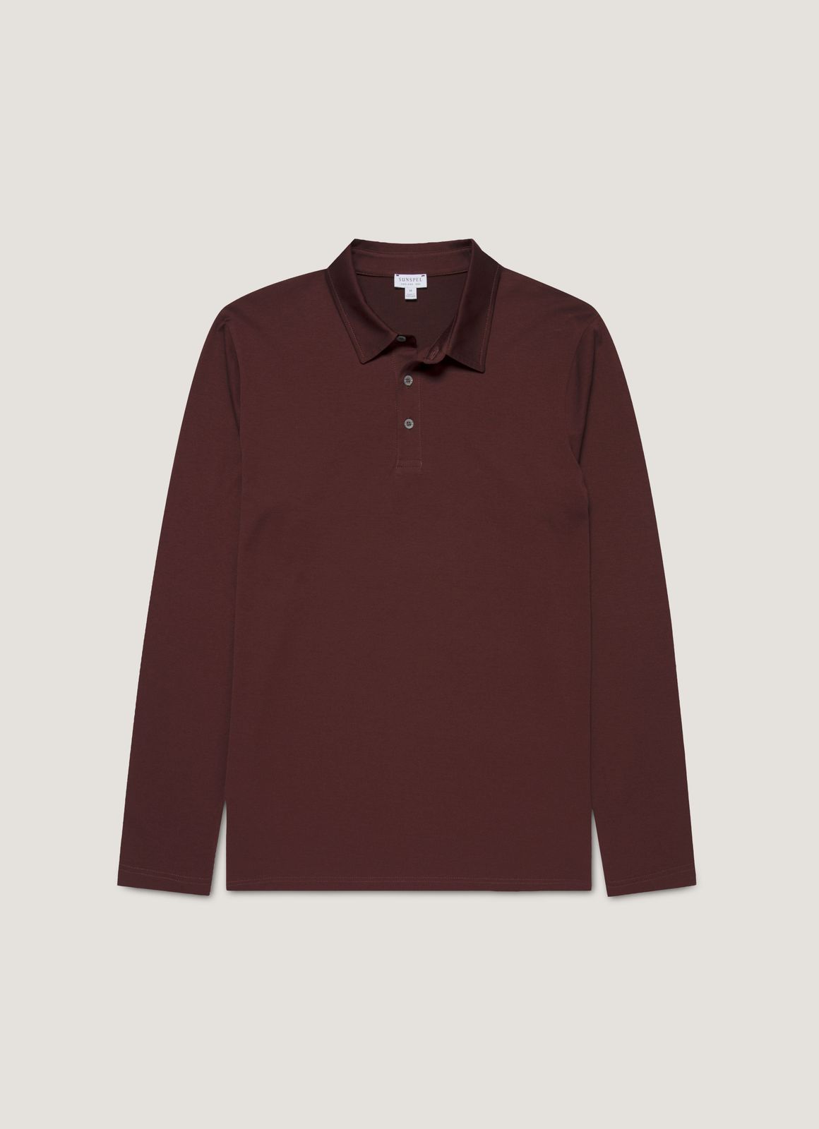 Men's Long Sleeve Classic Jersey Polo Shirt in Bakelite